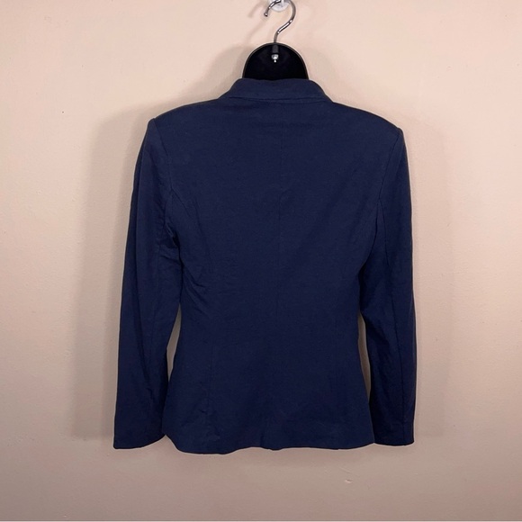 Small Company Ellen Tracy Blue Stretch Lined Blazer Womens Button Closure - Picture 10 of 14